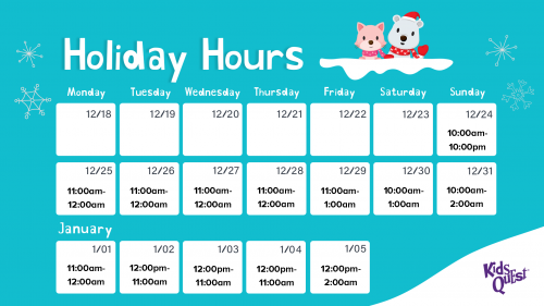 Cliff Castle Holiday Hours