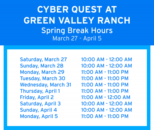 GVR Spring Break Hours