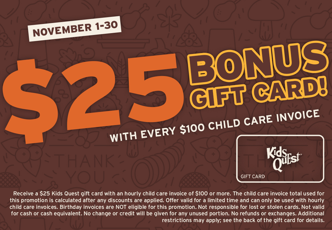 Kids Quest Gift Card Promo
